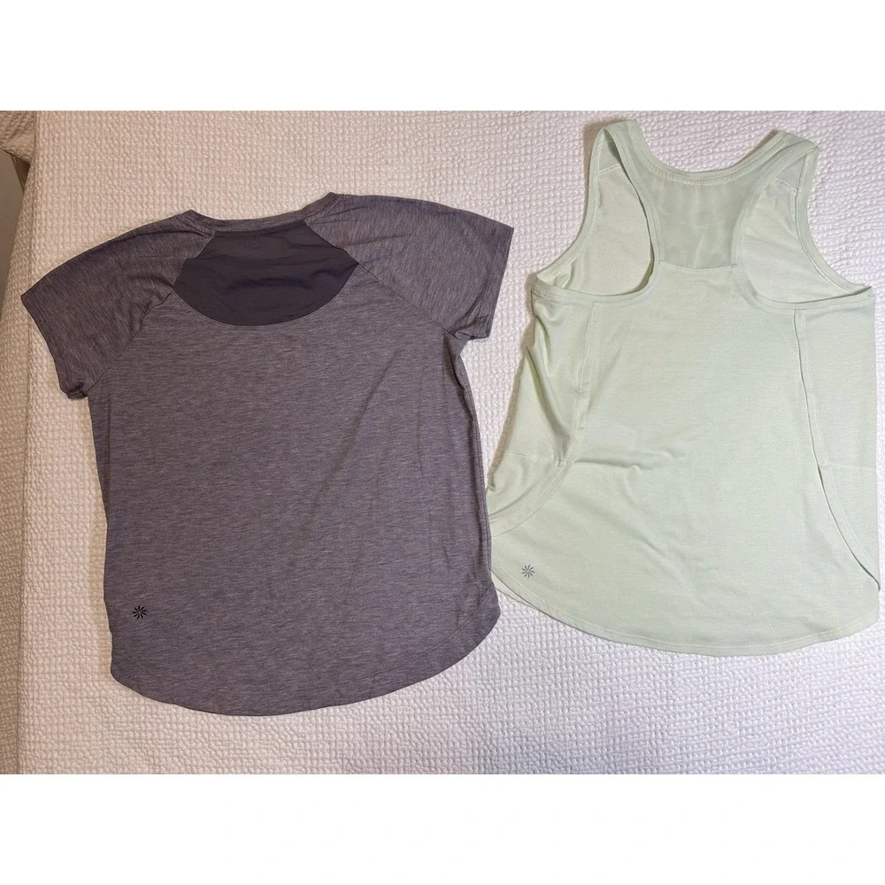Athleta Girl XL 14 Active Top Bundle Comeback Tee Tank Gray Green Athletic Lot
